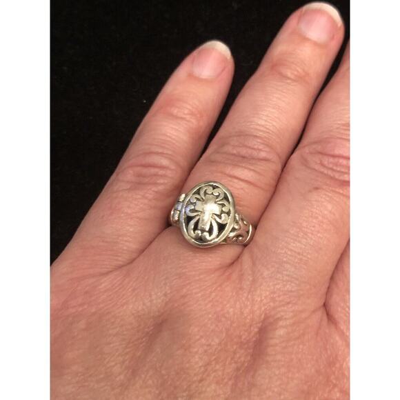 Sterling Silver Cross Gothic
 Poison Ring Hinged Sz 8 925 - Picture 8 of 8